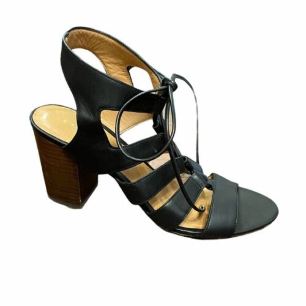 Black Coach Larissa lace-up chunky sandals - Size 6.5 (worn 3x!)